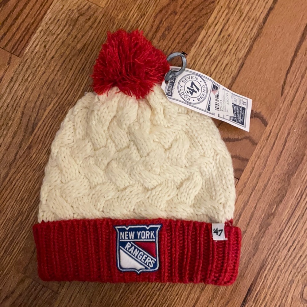 NY Rangers pompom beanie